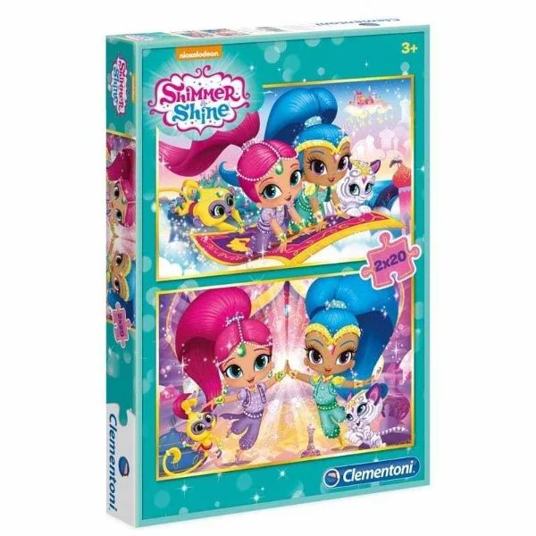 Puzzle Clementoni Nickelodeon Shimmer and Shine, 2 in 1 (20+20 piese) foto