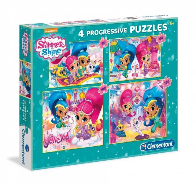 image for Puzzle Clementoni Nickelodeon Shimmer and Shine, 4 in 1 (20+60+100+180 piese) foto