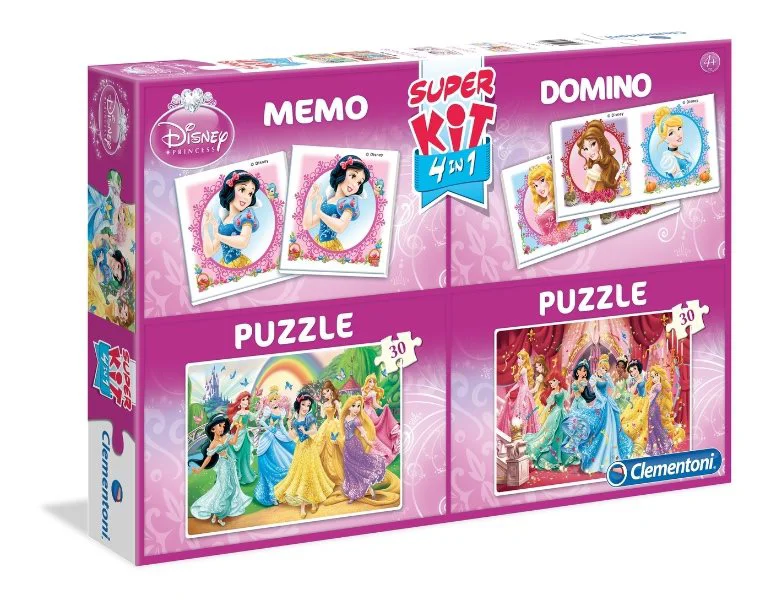 image for Puzzle Clementoni Disney Princesses + Memo + Domino, 4 in 1 (30+30 piese) foto