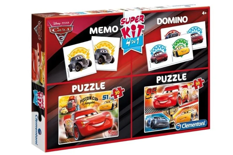 Puzzle Clementoni Disney Cars 3 + Memo + Domino, 4 in 1 (30+30 piese) foto