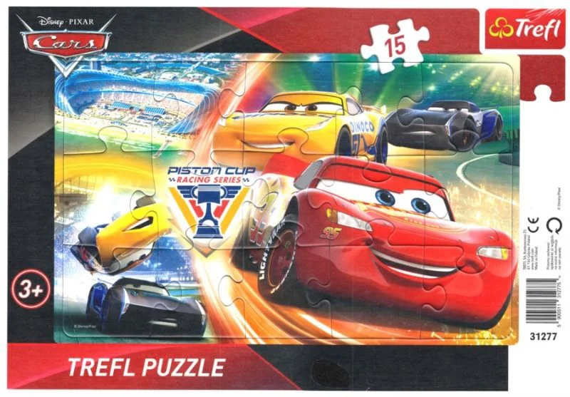 Puzzle Trefl Disney Frame Cars Fight for Victory, 15 piese foto