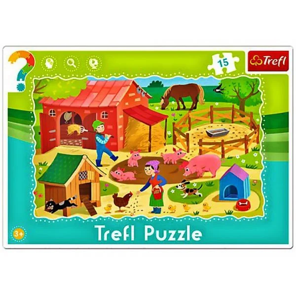 Puzzle Trefl Frame Farm, 15 piese foto