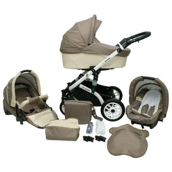 Carucior 3 in 1 Mikrus Plaudi Beige foto