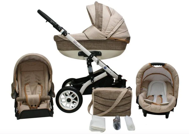 Коляска 3 в 1 Mikrus Stars 2 Beige