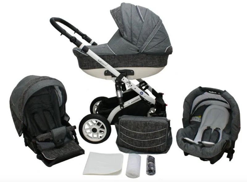 Carucior 3 in 1 Mikrus Stars 2 Dark Grey foto