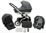 Carucior 3 in 1 Mikrus Stars 2 Dark Grey foto