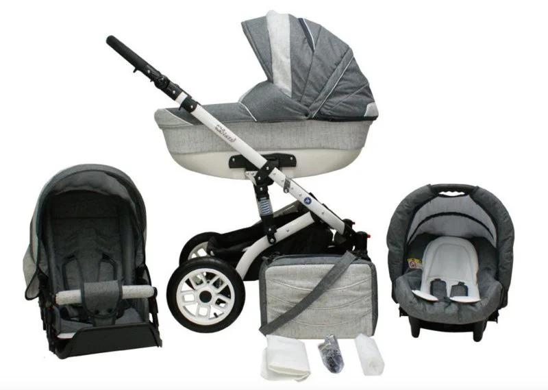 Коляска 3 в 1 Mikrus Stars 2 Light Grey foto