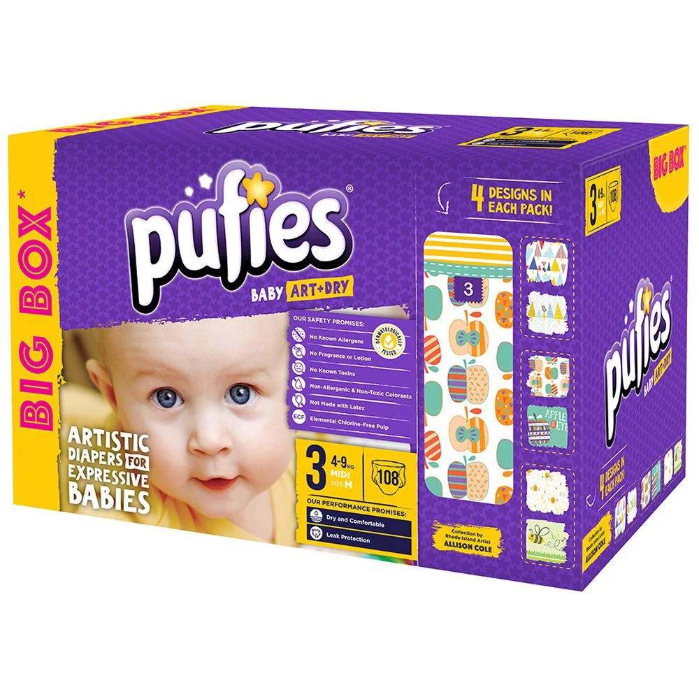 Scutece Pufies Baby Art&amp;Dry 3 (4-9 kg), 108 buc. foto