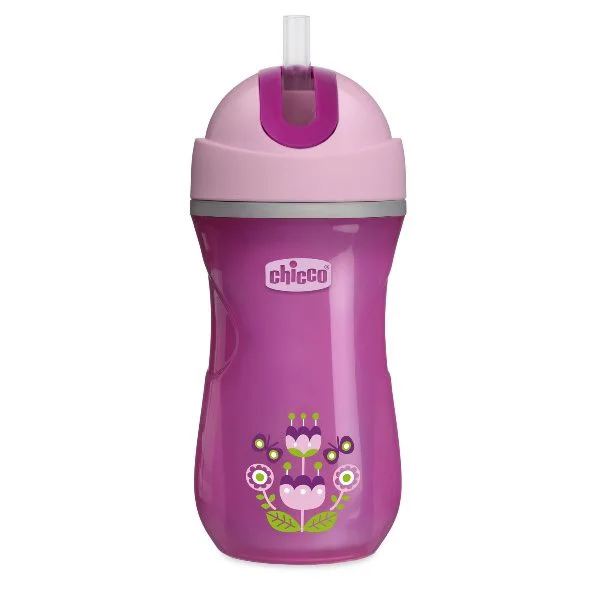 Cana termoizolanta Chicco Sport Cup Pink cu pai (14+ luni), 266 ml