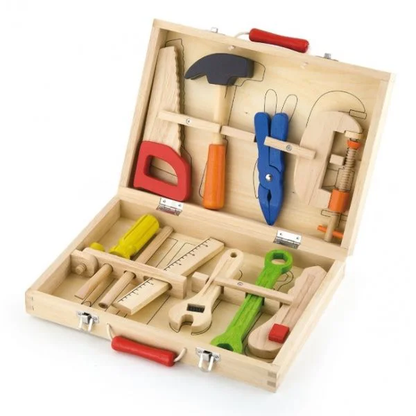 Set de instrumente din lemn Viga Toys Tool Box, 10 piese foto