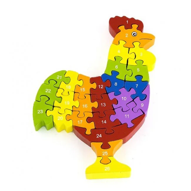 Деревянный пазл 3D Viga Toys Rooster, 25 эл.
