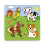 Puzzle din lemn Viga Toys Animale, 4 piese foto