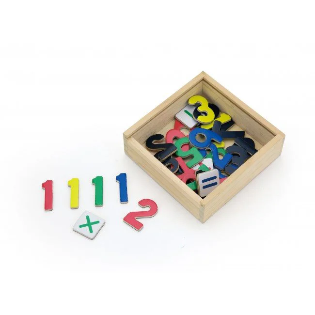 Magneti colorati din lemn Viga Toys Cifre, 37 buc. foto