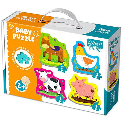 Puzzle Trefl Baby Classic - Animals on the farm, 4 in 1 (3+4+5+6 piese) foto