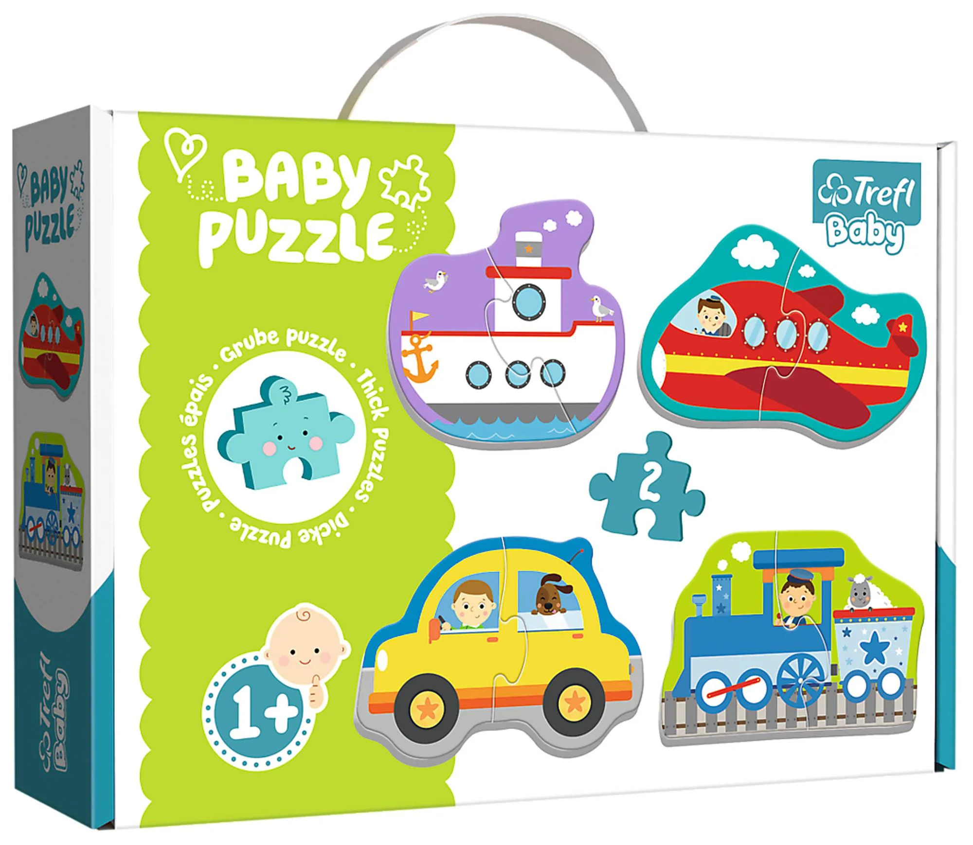 image for Puzzle Trefl 4 in 1 Baby Classic, Vehicule de transport, 2 piese foto