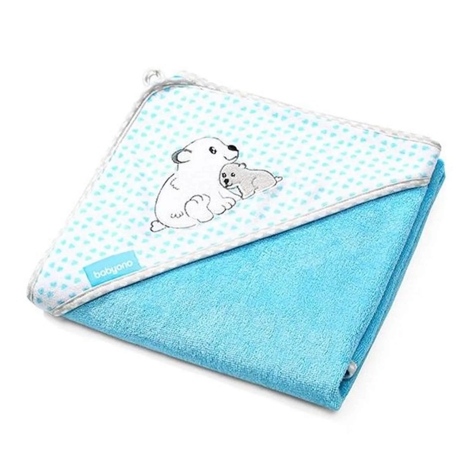 image for Полотенце BabyOno бамбуковое с капюшоном Синее, 100x100 см foto