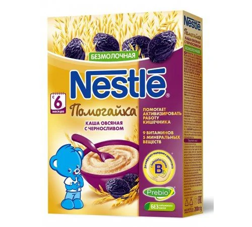 image for Каша овсяная с черносливом Nestle Помогайка (6+ мес.), 200 г foto