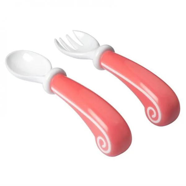 Set lingurita si furculita Badabulle Coral