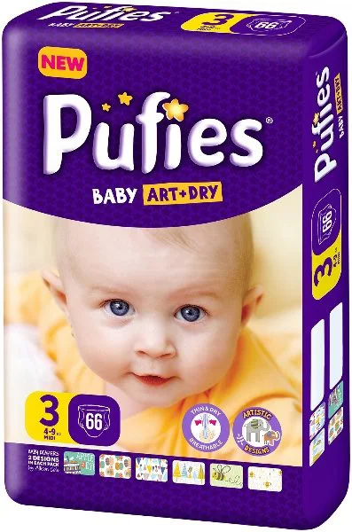 Scutece Pufies Baby Art&amp;Dry 3 (4-9 kg), 66 buc. foto