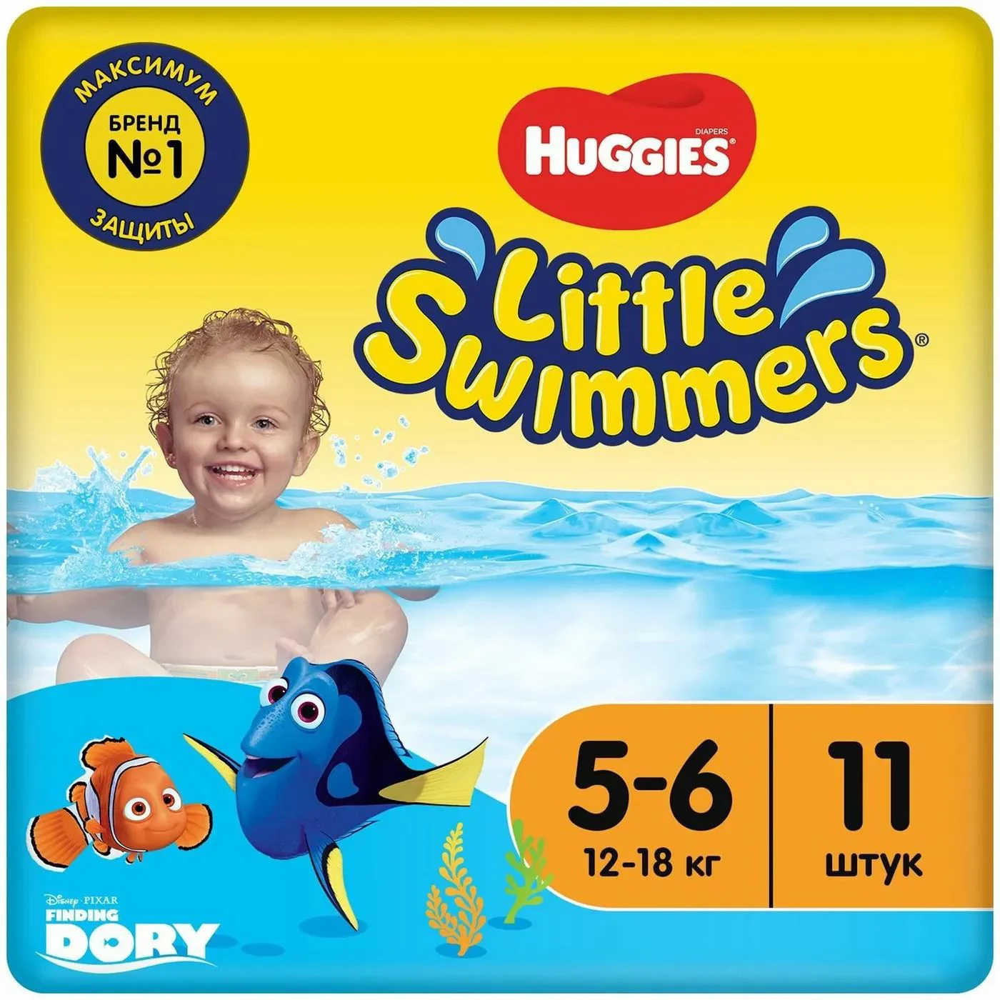 Трусики для плавания Huggies Little Swimmers 5-6 (12-18 кг), 11 шт.