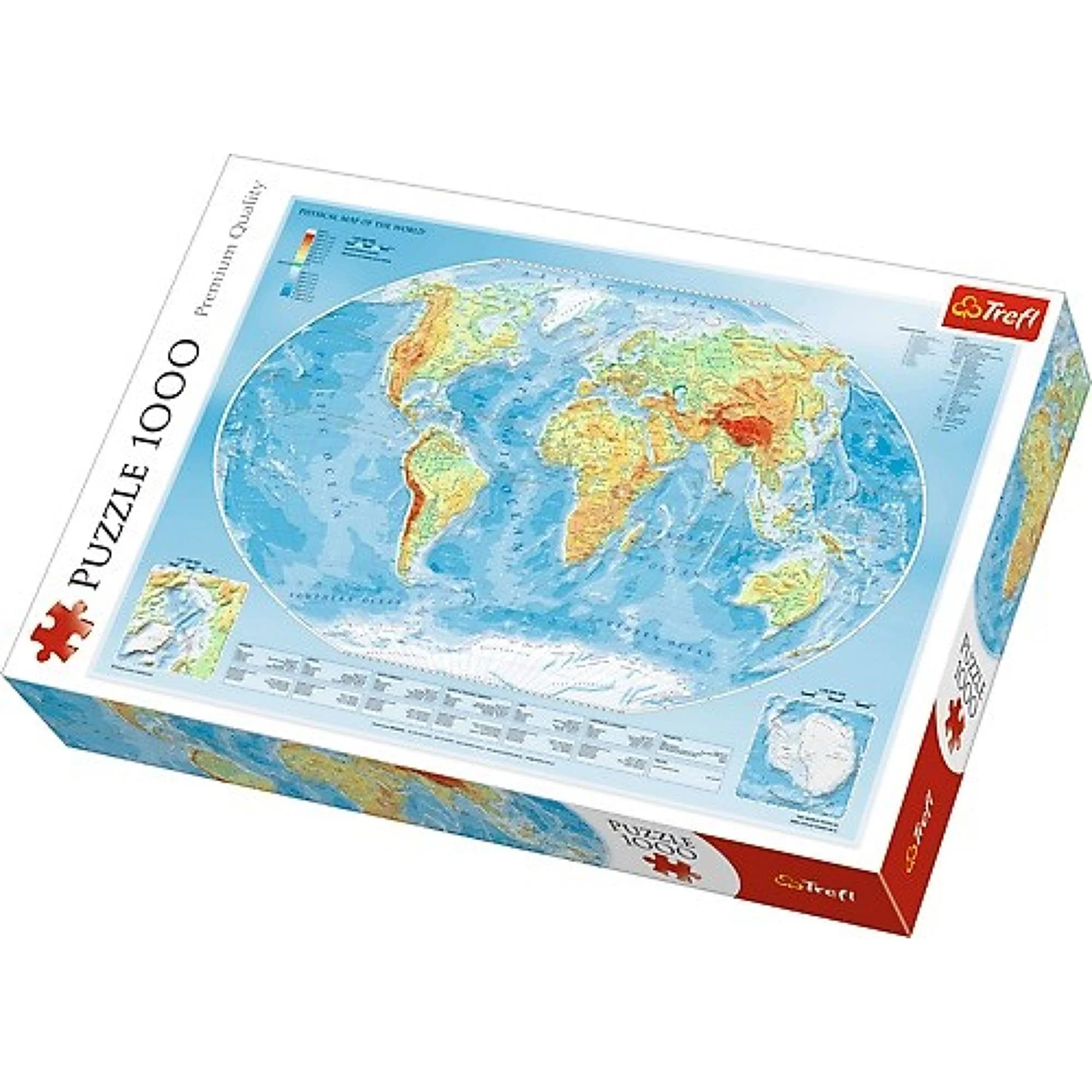 image for Puzzle Trefl Harta fizica a lumii, 1000 piese foto