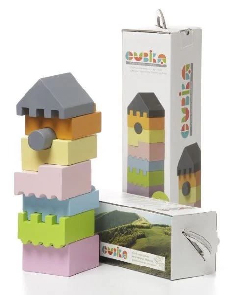 Set de constructie din lemn educativ Cubika LD-3 Turn, 8 piese foto