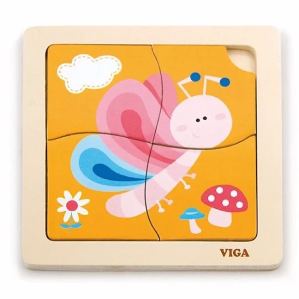 Деревянный пазл Viga Toys Бабочка, 4 эл.