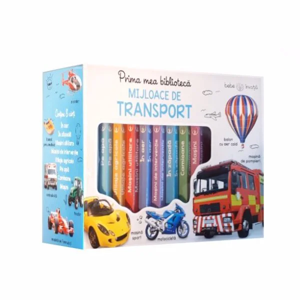 Prima mea biblioteca "Mijloace de transport", set cutie 8 carti foto