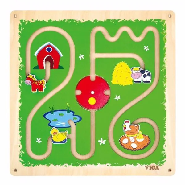Jucarie din lemn Viga Toys Wall Toy Track & Trace foto