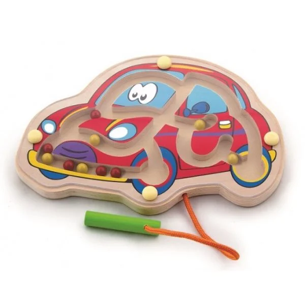 Set de joc din lemn Viga Toys Magnetic Bead Trace Car