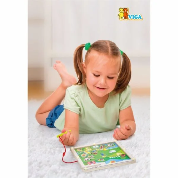 Set de joc din lemn Viga Toys Magnetic Match & Trace - Farm foto