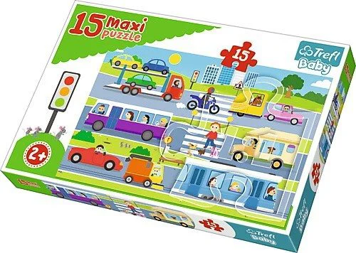 Puzzle Trefl Vehicles in the city, 15 MAXI piese foto