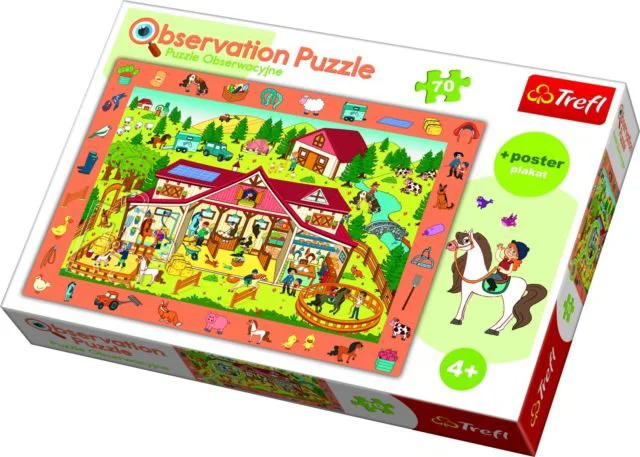 Puzzle Observation Trefl Visit the stud farm, 70 piese foto