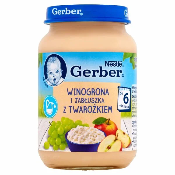 Piure Gerber de struguri si mere cu branzica (6+ luni), 190 g foto