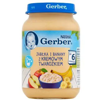 Piure Gerber de mere si banane cu branzica (6+ luni), 190 g foto