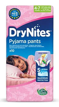 Трусики Huggies DryNites 4-7 лет GIRL (17-30 кг), 10 шт.