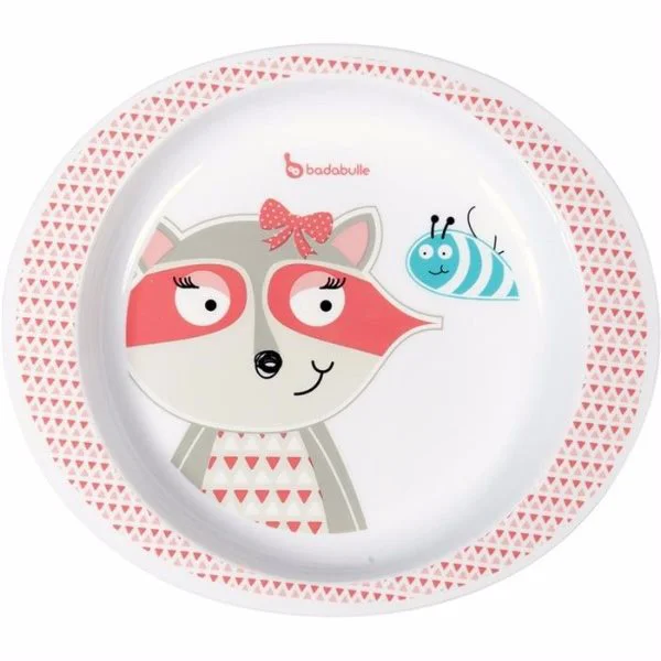 Farfurie pentru mancare Badabulle Pink Racoon foto