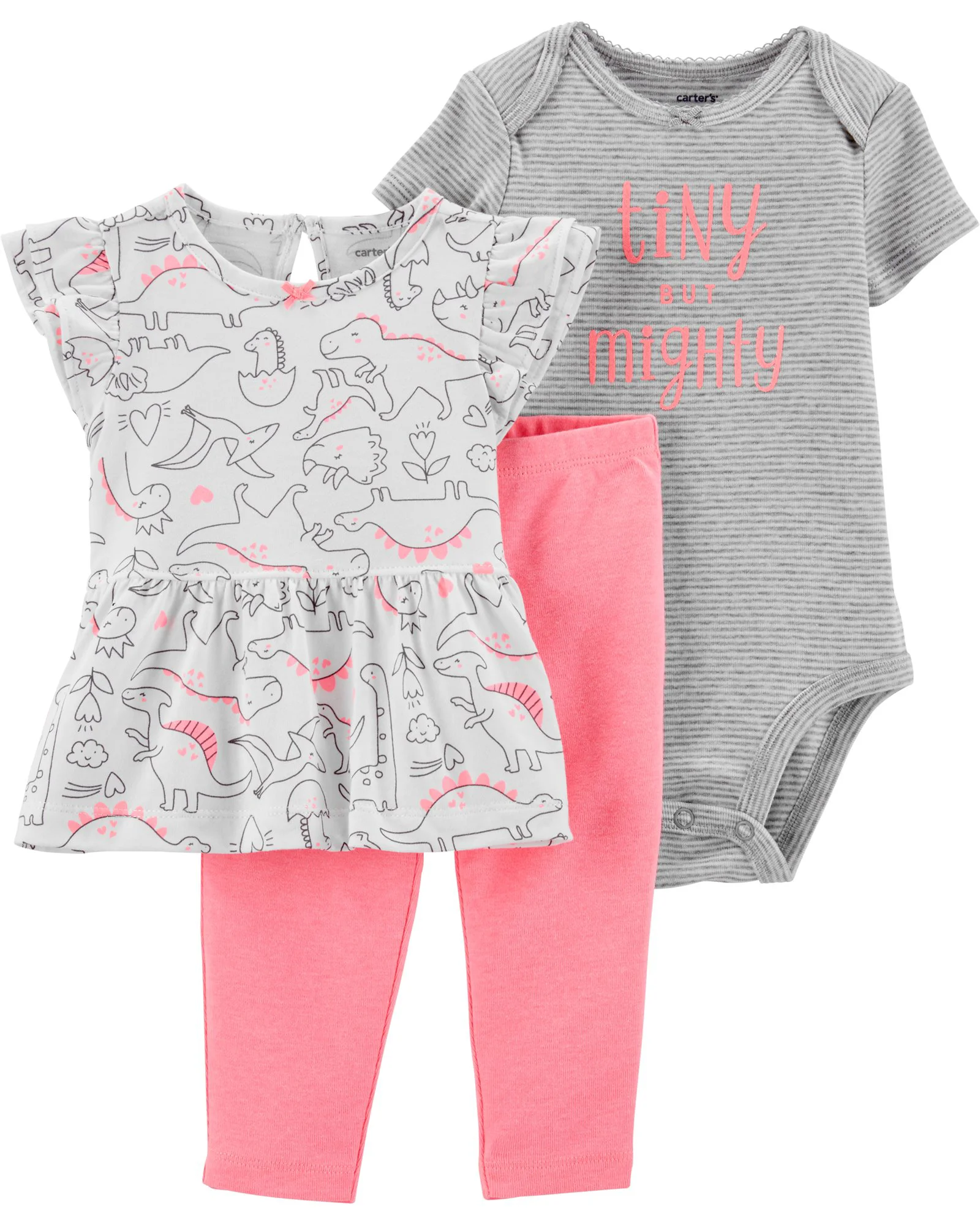 Carter's Set 3 piese Dinozaur - body, tricou si pantaloni foto