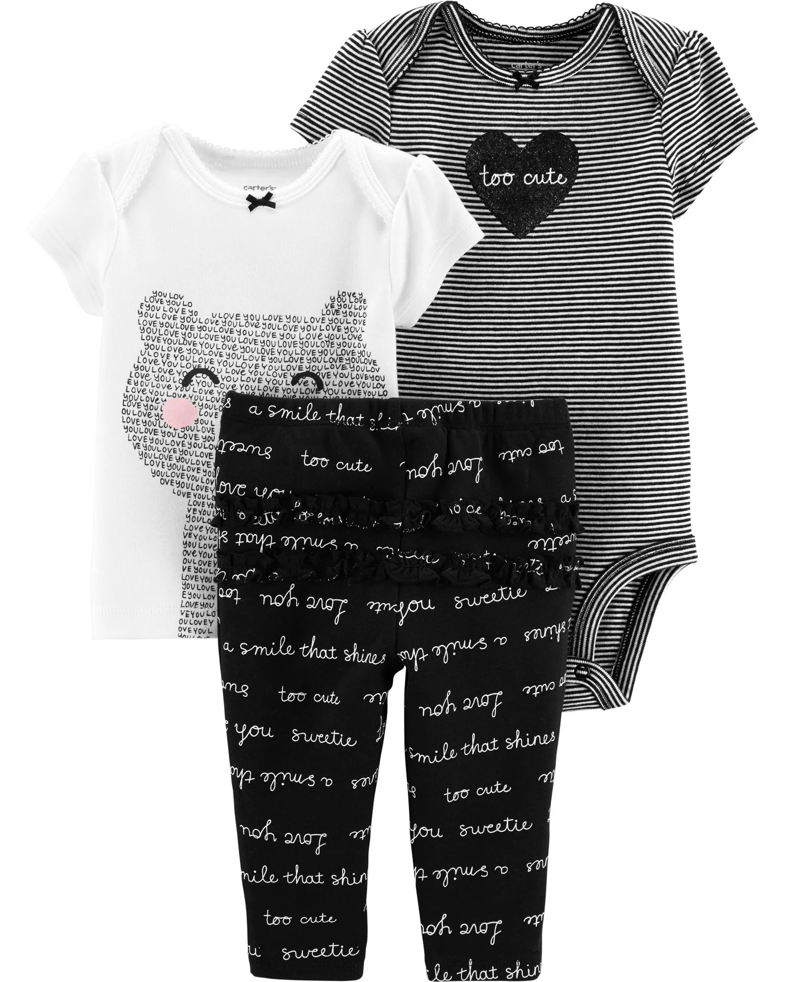 Carter's Set 3 piese Adorabil - body, tricou si pantaloni foto