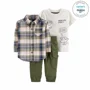 Carter's Set 3 piese Dinozaur - tricou, camasa si pantaloni foto
