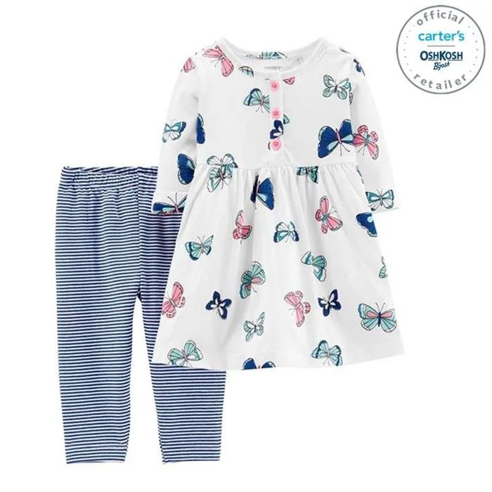 Carter's Set 2 piese Fluture - rochie si colanti foto