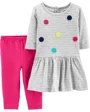 Carter's Set 2 piese Pompoane - rochie si colanti foto