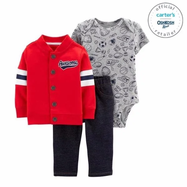 Carter's Set 3 piese Baseball - hanorac, body si pantaloni foto