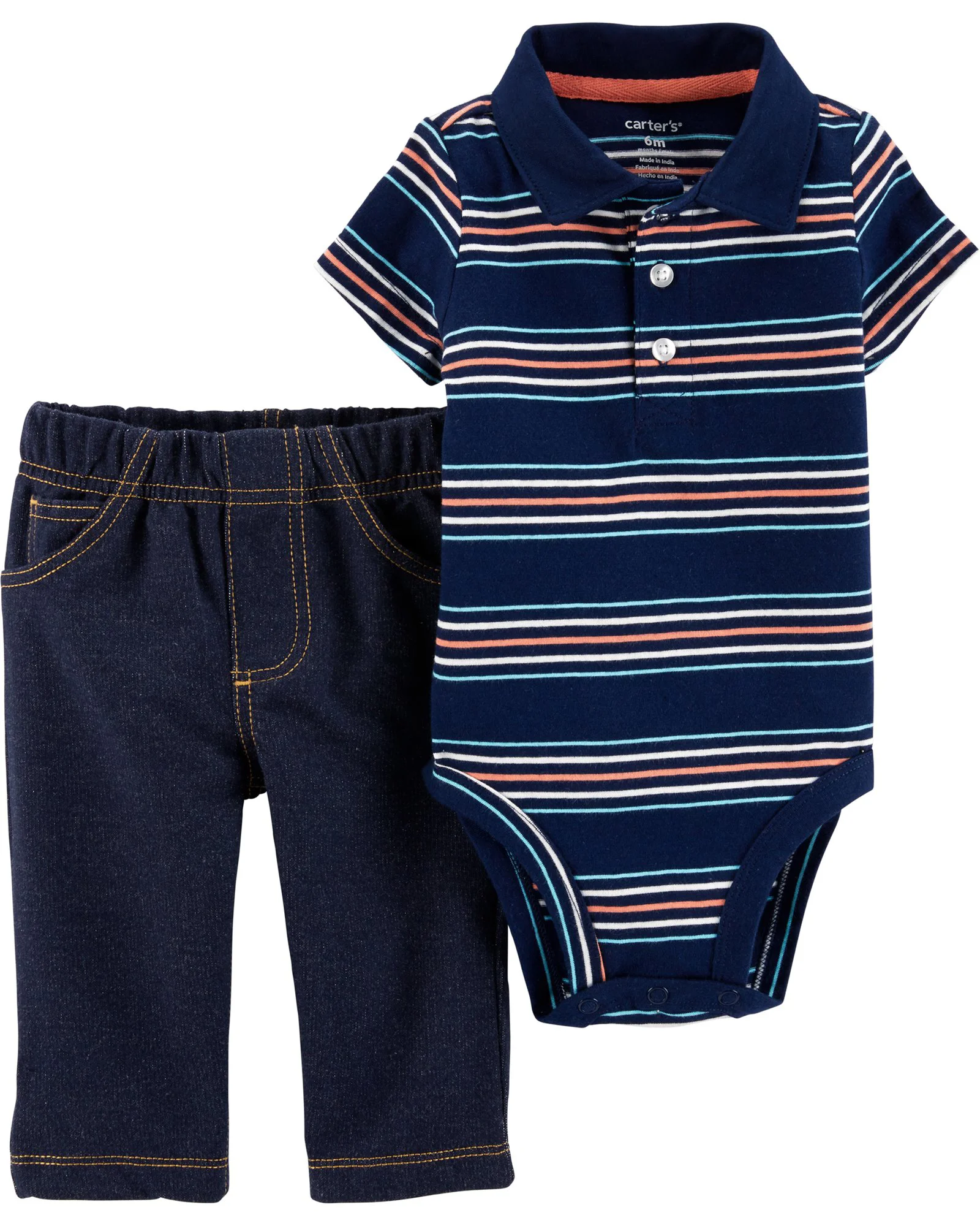 Carter's Set 2 piese Polo - body si pantaloni foto