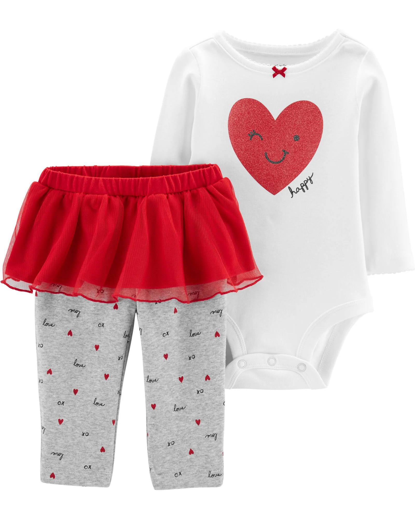Carter's Set 2 piese Valentine's Day - body si colanti cu fustita tutu foto
