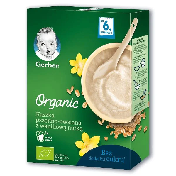 image for Terci organic Gerber de grau si ovaz cu aroma de vanilie (6+ luni), 240 g foto