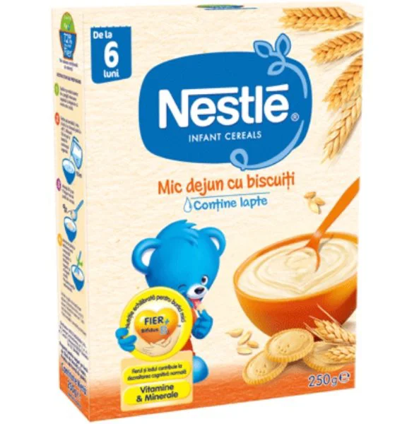 image for Terci cu lapte Nestle Mic dejun cu biscuiti (6+ luni), 250 g foto