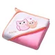 Полотенце BabyOno ВЕЛЮР с капюшоном Розовое, 76x76 см foto