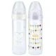 Set 2 Biberoane din plastic NUK Beige cu tetina din silicon (6-18 luni), 250 ml foto