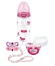 Подарочный набор NUK Baby Rose (бутылочка, пустышка и цепочка) foto